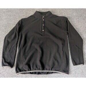 Arborwear Birch Fleece Snap Henley Men Sz M Midweight Work Pullover 408048 Black